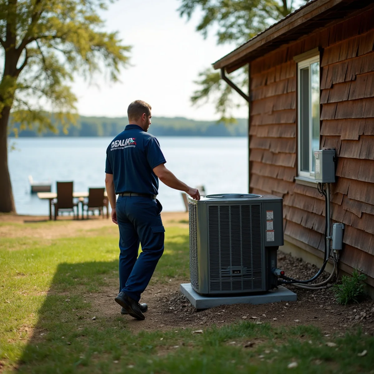 Lake cabin with HVAC unit near Shell Knob, MO by the water